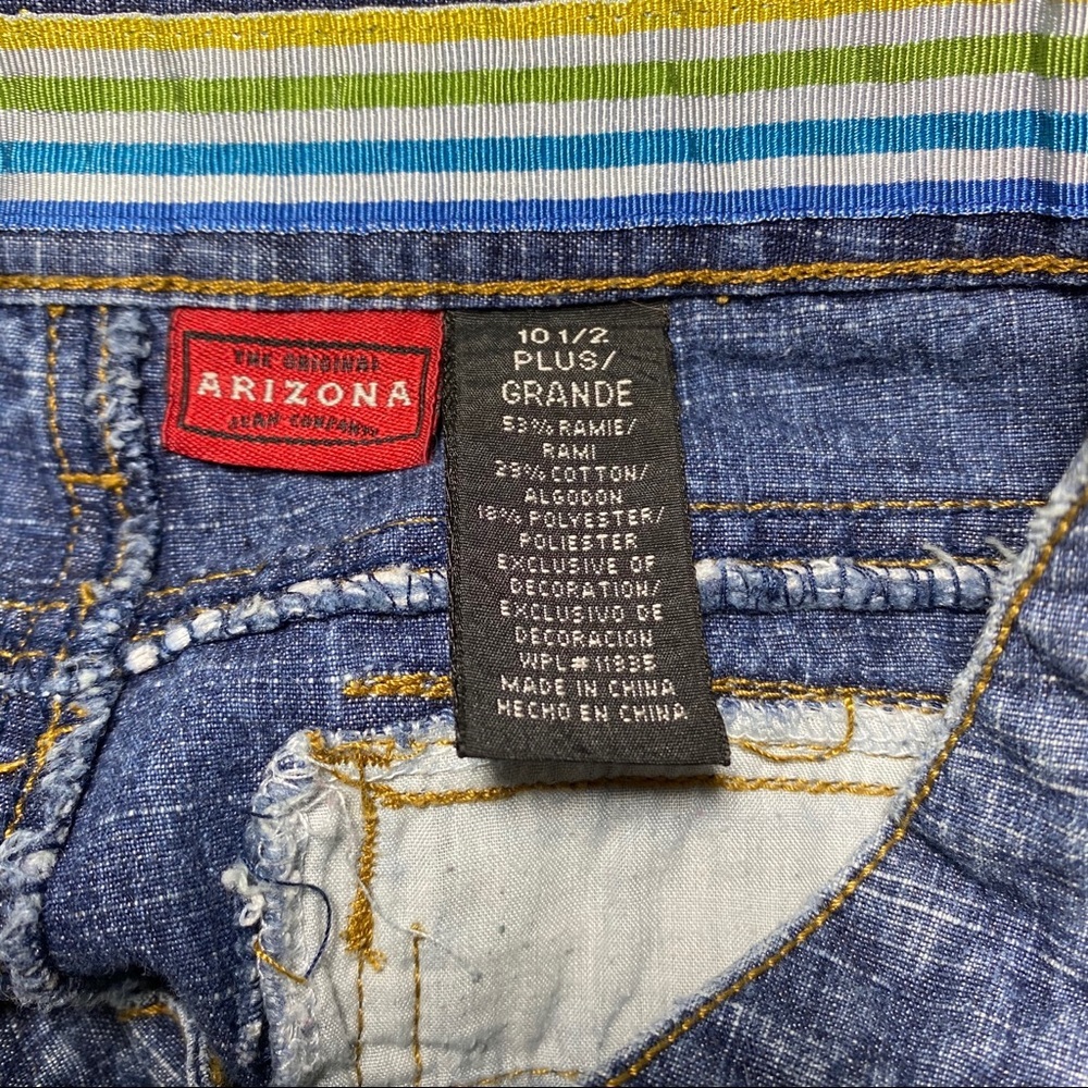 Arizona Jean Shorts 10.5 Plus size girls denim shorts pockets Barbiecore shorts - Picture 5 of 5